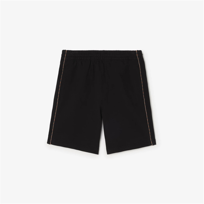 burberry check side detail cotton shorts